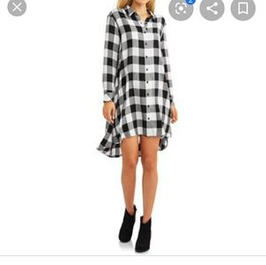 Plus size 16/18, High low flannel look shirtdress
